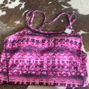 Gaiam Pink and black brand new workout tank top with built in bra